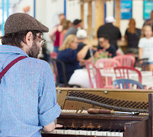 Piano Player on the dock