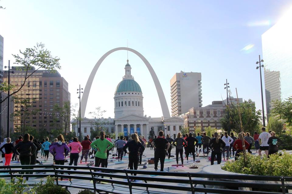 Sunrise yoga at kiener