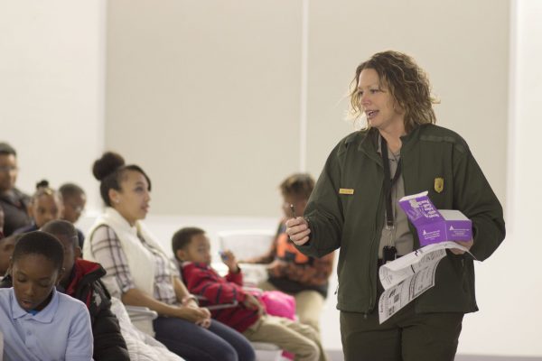 NPS Ranger with a group of students